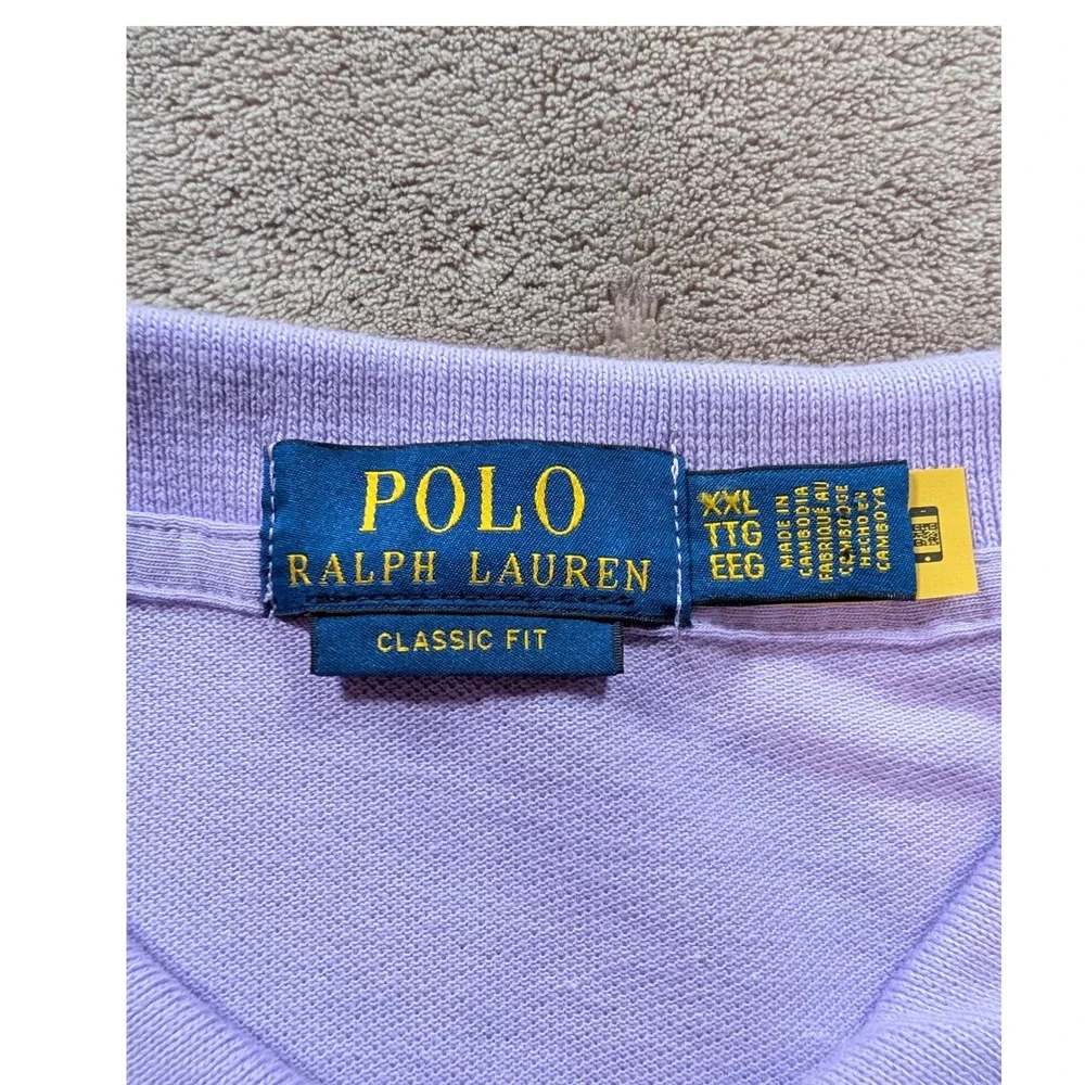 Polo Ralph Lauren Polo Shirt Men XXL Purple Classic Fit Short Sleeve Logo NEW
